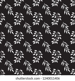 Abstract patterns sprigs black and white doodles sketch