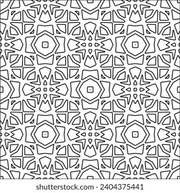 Abstract patterns.Abstract shapes from lines. Raster graphics for design. Black and white pattern.