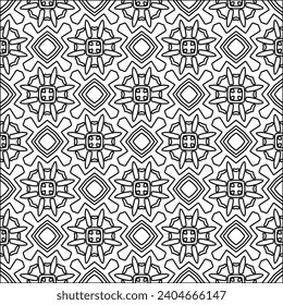 Abstract patterns.Abstract shapes from lines. Raster graphics for design. Black and white pattern.
