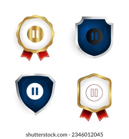 Abstract Pause Round Badge and Label Collection, can be used for business designs, presentation designs or any suitable designs.