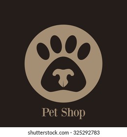 Abstract paw and nose of the animal logo template