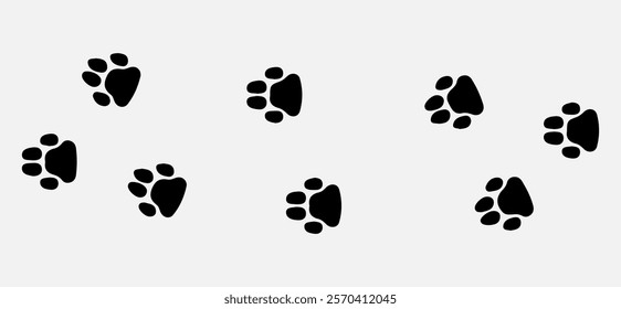 "Abstract Paw Print Tracks with Checkmark Icon – Perfect for Pet-Friendly Themes, Animal Shelters, or Veterinary Clinics"