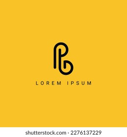 Resumen PB BP letra estilo sencillo diseño de logotipo de negocios plantilla vectorial.