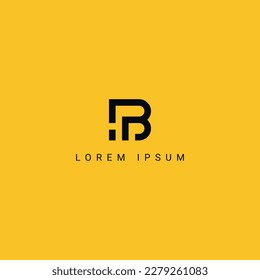 Resumen PB BP letra simple estilo minimo diseño de logotipo de negocios elemento vector.