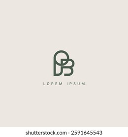 Abstract PB BP letter simple style logo design vector template