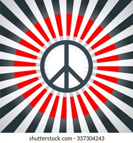 Abstract peace background with rays