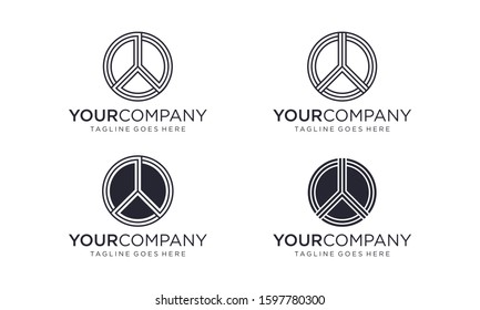 Abstract peace icon for logo design vector editable