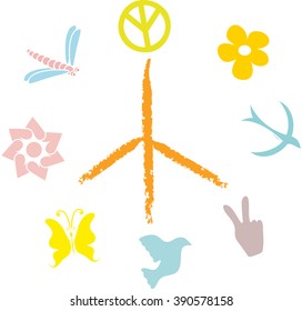 abstract peace symbol on a white background