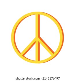 Abstract peace symbol vector illustration. 70s style element for design and print. Round hippie sign sticker