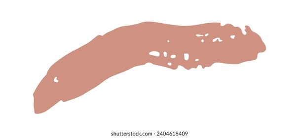 Abstract peach brush on a white background. Vector.