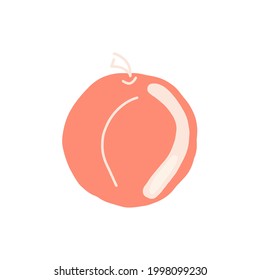 Abstract peach fruit vector, summer fruit illustration, boho peach vector, doodle
