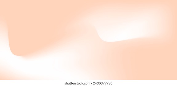 Abstraktes Pfirsich Fuzz Farbe Banner. Unscharfer hellorangefarbener weicher Farbverlauf. Orangefarbene Wellen. Vektorgrafik