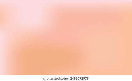 Abstract peach fuzz color vector banner. Blurred light fresh orange delicate gradient background. Pastel pink smooth spots. Neutral Liquid stains copy space banner. Vector gentle backdrop illustration
