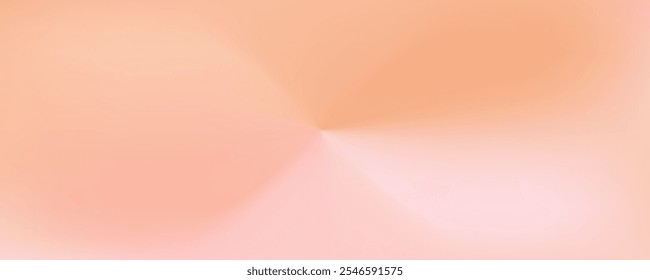 Abstract peach fuzz color vector banner. Blurred light fresh orange delicate gradient background. Pastel pink smooth spots.