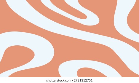 Abstract peach and pale blue background featuring flowing white organic wave shapes and soft curved lines, perfect for modern graphic design, website backgrounds, or artistic wallpaper use.
