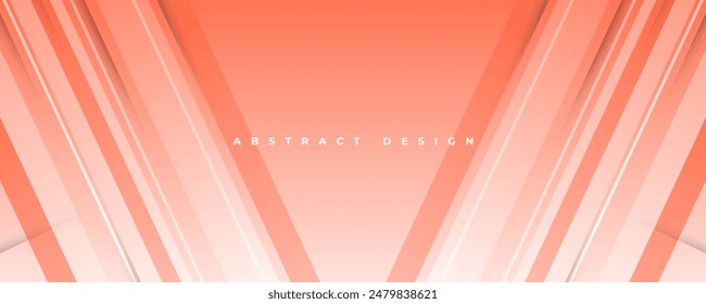 Abstract Peach and White Gradient Background in Paper Cut Style. Simple and Minimalist Vector Design for Banner or Cover
