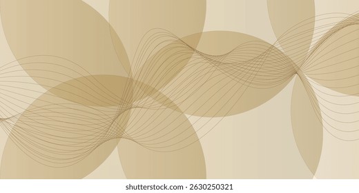 Fundo de gradiente amarelo e pêssego abstrato com linhas de onda rosa delicadas
