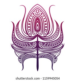 Abstract peacock bird feather isolated on white background. Vector illustration