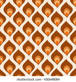 Abstract peacock bird feather seamless pattern. Colorful scale background.