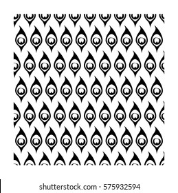 Abstract peacock feather design. Seamless vector pattern