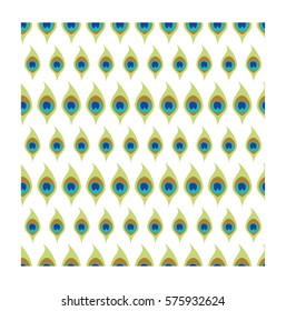 Abstract peacock feather design. Seamless vector pattern