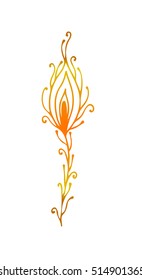 Abstract  peacock feather isolated on white, vector illustration. Can be used for card, invitation, posters, texture backgrounds, placards, banners.