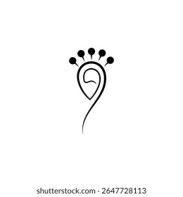 abstract peacock feather logo in flat design style
