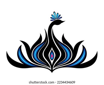 Abstract  peacock logo design. Peacock symbol