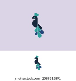 Abstract Peacock logo design template