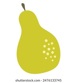 Abstract pear illustration. Vector illustration of green simple pear in cartoon style.