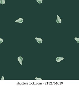 Abstract pear seamless pattern. Decorative background fruits. Repeated texture in doodle style for fabric, wrapping paper, wallpaper, tissue. Vector illustration.