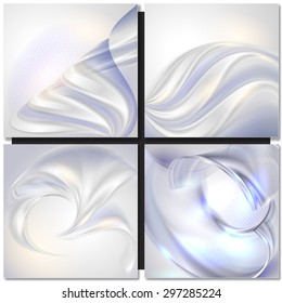 Abstract Pearl Background With Curves. Set