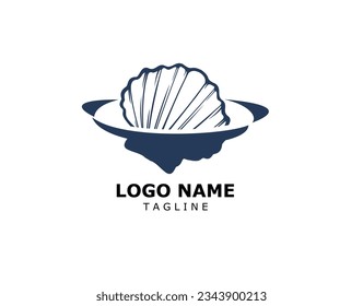 Abstract pearl shell logo template. 