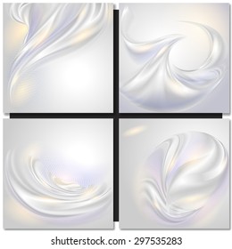 Abstract Pearl Wave Background With Curves