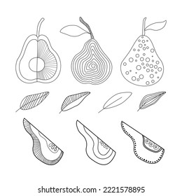 abstract pears hand drawn vector