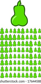 Abstract pears on white background