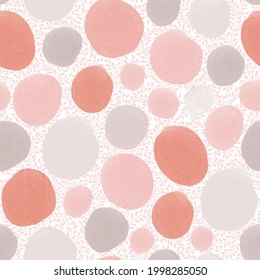Gargantas abstractas en un fondo de ramificación. Un suave patrón de verano. Puntos de Polka.