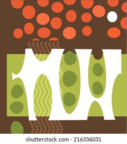 abstract peas and tomatoes graphic design collage