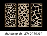 Abstract Pebble and Bubble Laser Cut Screen Designs, Organic CNC Panel Set