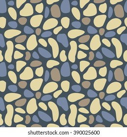 Abstract pebble seamless pattern. Colorful stylized sea stones texture. EPS8 vector illustration includes Pattern Swatch.