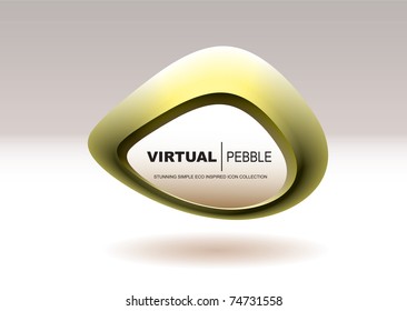 Forma de seixo abstrato com cor dourada e espaço de cópia