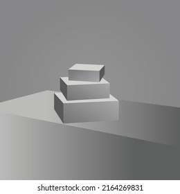 abstract pedestal display on vivid background Empty box wall and floor perspective room, Modern style interior design illustration ,Mock up for display of product, 