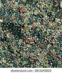 Abstract peebles, camouflage, decorative, mixed, sand tones, summer vibes all over printed pattern, wrapped paper, home decor, woman and men's wear collection. 