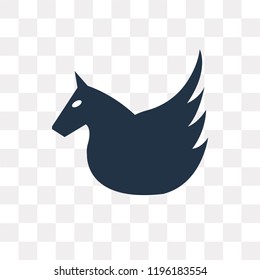 Abstract Pegasus vector icon isolated on transparent background, Pegasus transparency concept can be used web and mobile