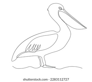 abstract Pelican Continuous On Line Drawing