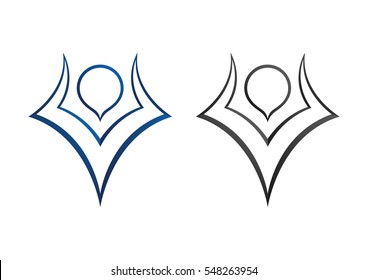 Abstract pen head and people logo