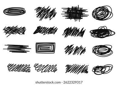 Abstrato caneta esboço aleatório rabiscos coleção.Vetor ilustração
