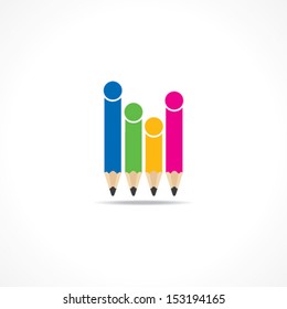 abstract pencil family icon stock vector