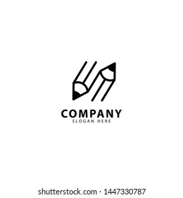 Abstract Pencil Logo Design Icon