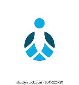 abstract penguin ball logo icon flat concept vector graphic design